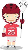 Deportes dibujos animados ilustraciones. lacrosse vector
