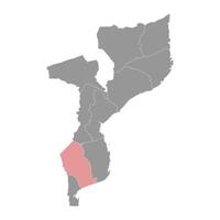 gaza provincia mapa, administrativo división de Mozambique. ilustración. vector