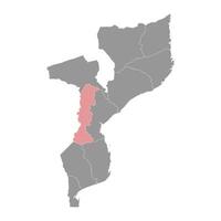 manía provincia mapa, administrativo división de Mozambique. ilustración. vector