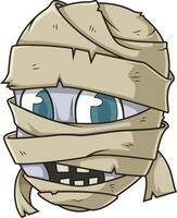 Egyptian Mummy head cartoon drawing vector