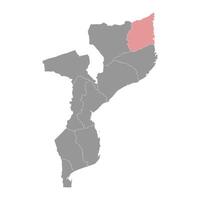 cabo delgado provincia mapa, administrativo división de Mozambique. ilustración. vector