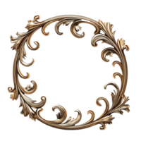 real elegancia real oro marco con intrincado floral diseño para elegante círculos png