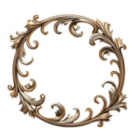 regale eleganza reale oro telaio con intricato floreale design per elegante cerchi png