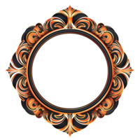 Luxurious Ornamentation Royal Gold Frame with Stylish Circular Floral Motif png