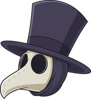 Plague doctor head cartoon drawing vector