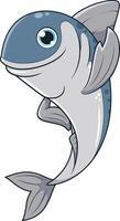 Sardine fish waving cartoon drawing vector