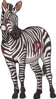 Creepy zombie zebra cartoon drawing vector