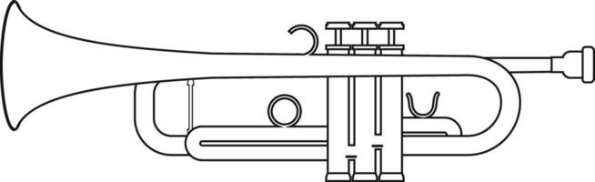 fácil colorante dibujos animados ilustración de un trompeta aislado en blanco antecedentes vector