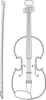 Easy coloring cartoon illustration of a viola isolated on white background vector