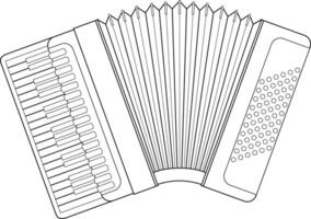 Easy coloring cartoon illustration of an accordion isolated on white background vector