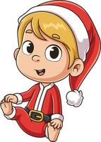 Cute baby santa cartoon drawing vector