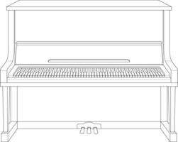 Easy coloring cartoon illustration of an upright piano isolated on white background vector