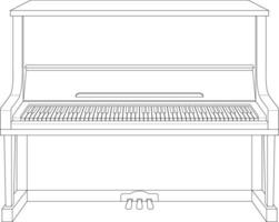 fácil colorante dibujos animados ilustración de un vertical piano aislado en blanco antecedentes vector