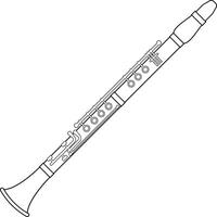 fácil colorante dibujos animados ilustración de un clarinete aislado en blanco antecedentes vector