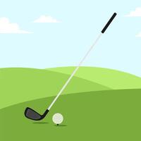 golf club and ball on tee illustration vector