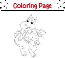 cute dragon coloring page. Bugs and insect coloring book for children vector