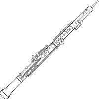 Easy coloring cartoon illustration of an oboe isolated on white background vector