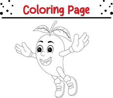 fruit cartoon character coloring page. coloring book for kids. vector