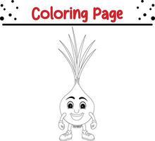 Fruta dibujos animados personaje colorante página. colorante libro para niños. vector