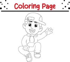 Cute boy coloring page. coloring book for kids. vector