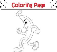 fruit cartoon character coloring page. coloring book for kids. vector