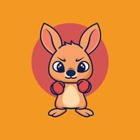 kangaroo boxing cute cartoon illustrations vector