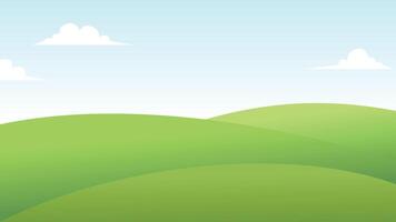 landscape with green grass and sky illustration vector