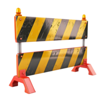 Generated AI a yellow and black construction barrier on transparent background png