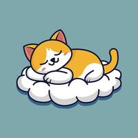 sleeping cat cute cartoon illustrations vector