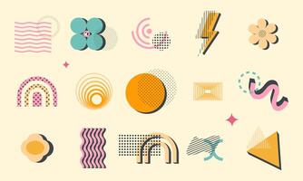 y2k elements. Set of abstract 2000s elements vector