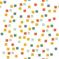 Chaotic squares, rhombuses seamless pattern. abstract background. Cute simple shapes in a fun vintage palette, perfect for gift wrapping paper. vector