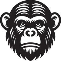 Chimpanzee head silhouette illustration. vector