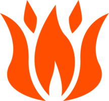 Hot burning fire icon illustration. png