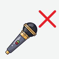 The Illustration of Mute Microphone vector