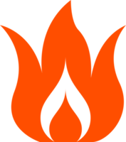 Hot burning fire icon illustration. png