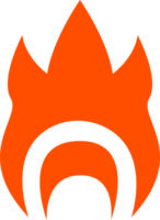 Hot burning fire icon illustration. png