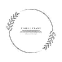 Leaf circle frame border design vector