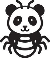 linda panda hormiga silueta ilustración. vector