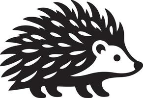 Cute hedgehog silhouette illustration. vector