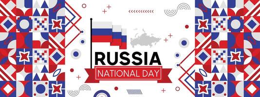 Rusia nacional día diseño modelo vector