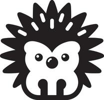 Cute hedgehog silhouette icon illustration. vector