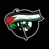 Palestine Flag badge logo vector