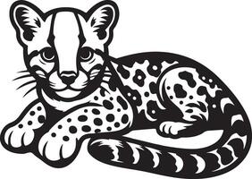 Ocelot cat silhouette illustration. vector