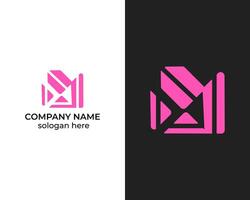 Abstract Monogram letter m logo design template vector