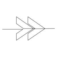 One line drawing of arrows Left and right linear arrows continuous line art illustration design vector