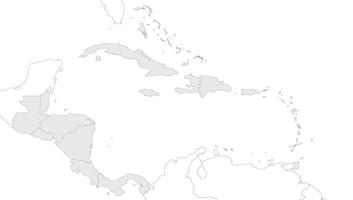 Blank Political Caribbean and Central America Map illustration isolated in white background. Editable and clearly labeled layers. vector