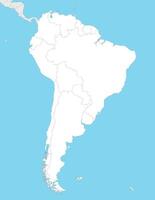 Blank Political South America Map illustration with countries in white color. Editable and clearly labeled layers. vector
