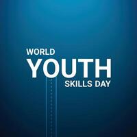 world youth skills day creative ads design. world youth skills day, july 15, , 3d illustration vector