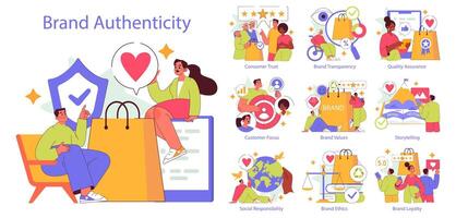 Brand Authenticity. Flat Illustration vector