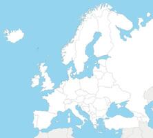 Blank Political Europe Map illustration with countries in white color. Editable and clearly labeled layers. vector